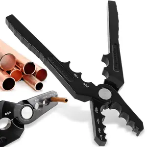 Manual Copper Tube Rounder Flat Tube Repairer Pliers Pipe Rounding Plier with 6 Hole Multifunctional Tube Rounder Tool for 1/4" 3/8" 1/2" 5/8" 3/4" 7/8" Copper Tube Aluminum Thin Walled Iron Pipe