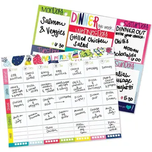 Meal Minder® Weekly Menu Planner Pads Bundle + BONUS Dry Erase Board | Grocery List Meal Minder® Weekly Menu Planner Pads Bundle + BONUS Dry Erase Board | Grocery List