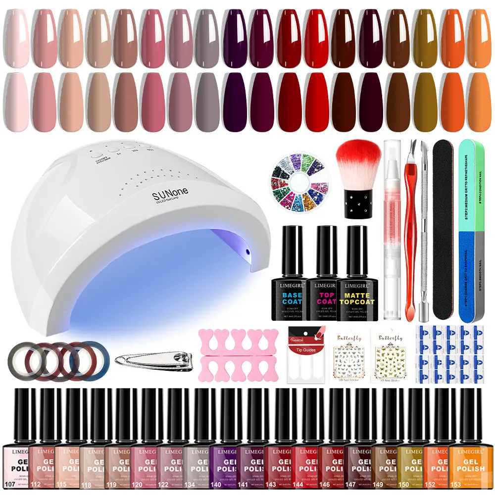 SUTone In-stock Nail Lamp, Complete Tool Set for Home Use, Professional Nail Polish Gel Kit, Manicure & Cutics Setup for Beginners