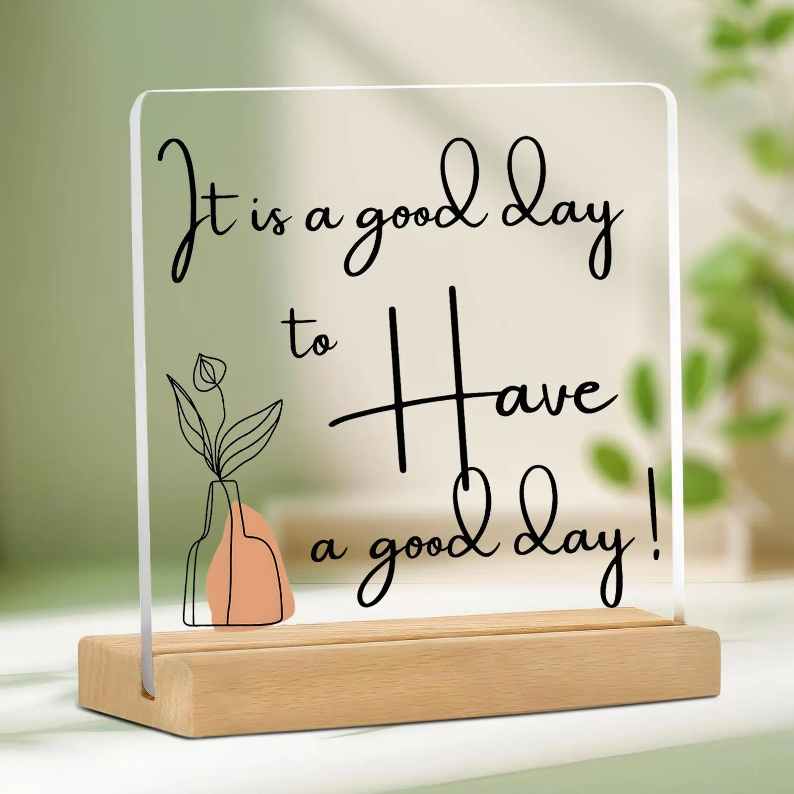 Good Day To Have A Good Day Letter Pattern Desktop Ornament, Creative Desktop Decoration, Desktop Decorative Ornament for Home Office, Signs