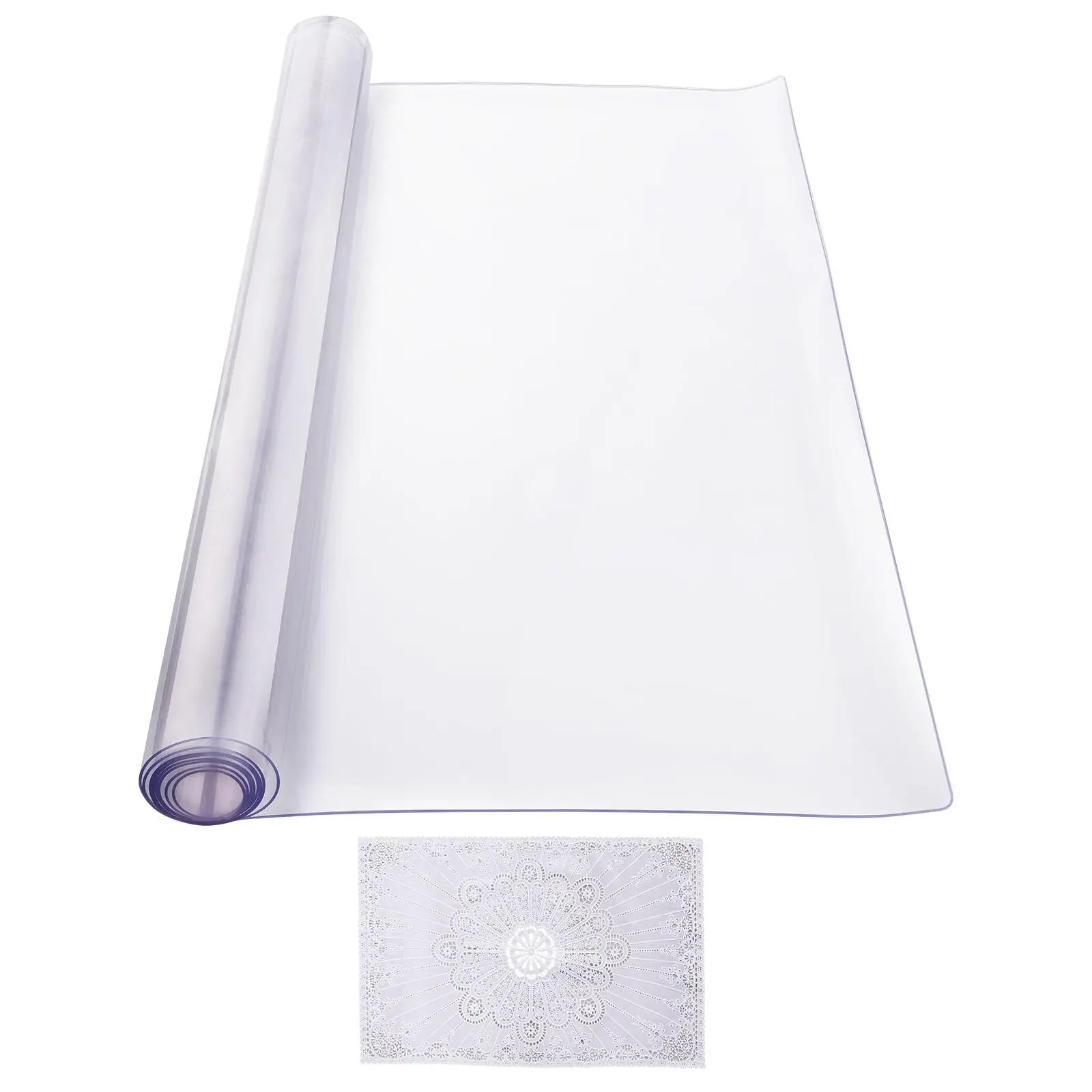 【DealsForYouDays】VEVOR Plastic Table Cover 40 x 80 Inch 2.0 mm Thick Clear Table ProtectorRectangle PVC Desk MatWaterproof & Easy Cleaning Desk Pad Tableclothfor Office Dresser Dining Room Table Night Stand
