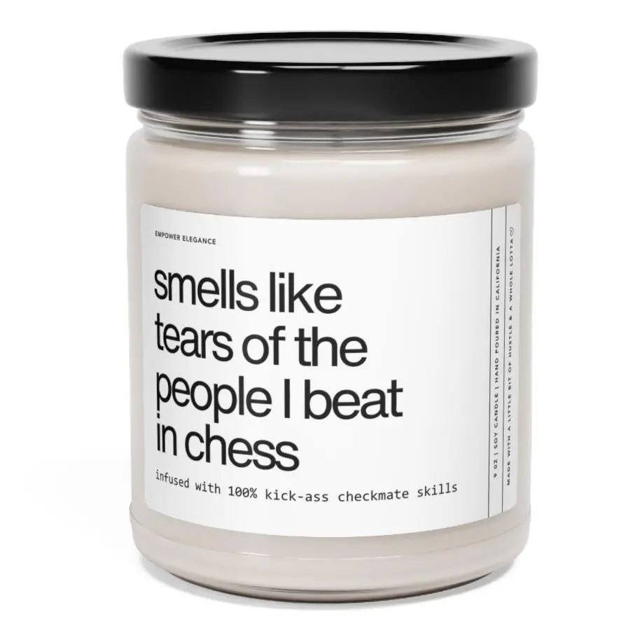 Chess Gift, Chess Candle, Funny Gift for Chess Player, Funny Chess Gift For Her, Chess Opponent Gift, Chess Present for Her, Checkmate Gift, 9oz Scented Soy Wax Candle