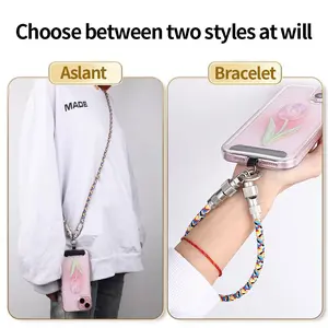 Adjustable Anti-Theft Phone Lanyard Mobile phone lanyard charging cable two-in-one crossbody can be used for backing Apple 16 fast charging data cable Android Samsung wrist rope strap neck creative anti-fall and loss long rope lanyard