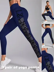 Women's Yoga Pants, Multi-Color Options, High-Waisted, Mesh Pockets, Tight-Fitting, Ideal for Sports & Home Use, New Arrival, Activewear Leggings