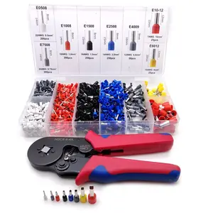 Ferrule Crimping Tool Kit Set,Wire Ferrule Kit Crimper Connectors，4 corners Self-adjustable AWG23-7 gauge 1300PCS Ferrules Electrical Terminal，Crimpers Tools Pin Terminals Ratchet Pliers for Audio,Car,DIY, DIY Projects