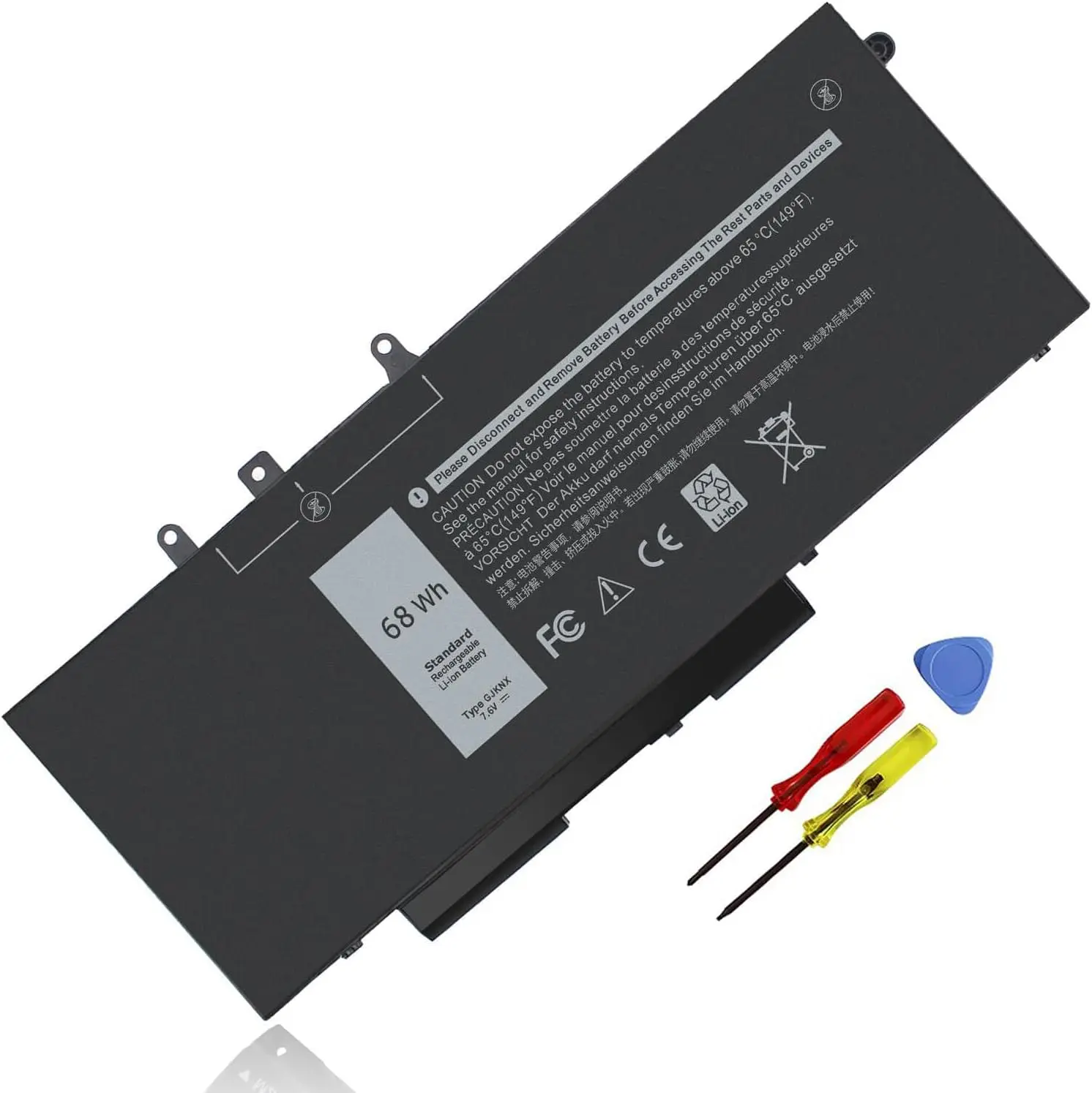 【GJKNX】 7.6V 68Wh Easy Install Replacement Laptop Battery for Dell Latitude 5480 5580 5490 Precision 3520 3530 GD1JP DY9NT 5YHR4