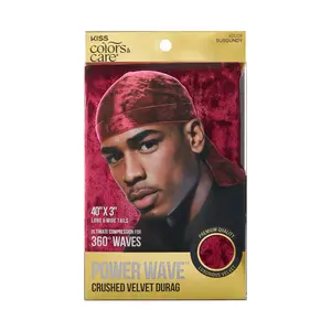 KISS Colors & Care Power Wave Velvet Luxe Durag, Burgundy KISS Colors & Care Power Wave Velvet Luxe Durag, Burgundy