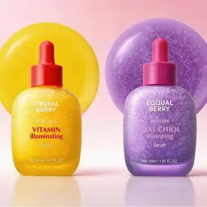 EQQUALBERRY Bakuchiol & Vitamin C Serum Set | Anti-Aging Brightening Duo | Gentle Retinol Alternative for Radiant Firm Skin