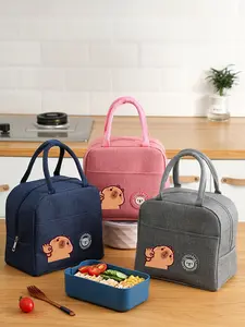 Cute Capybara Lunch Bag, Aluminum Foil Liner, Large Capacity, Thickened & Durable, Perfect for Travel, Camping, School, Gifts