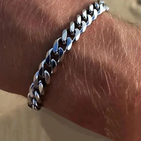 Men's Punk Style Stainless Steel Chain Bracelet, Fashionable Adjustable Bracelet for Party, Daily Clothing Decor, Trendy All-match & Exquisite Jewelry for Birthday Gift