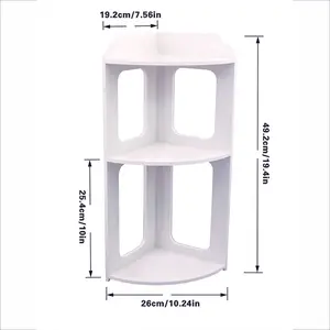Rust-Resistant 3-Tier Modern Corner Shelf, Wall-Mounted/Tabletop Organizer with Dual Hat Holder, 19.2cm x 49.2cm Home Decor Shelves for Kitchen, Office Desk Storage