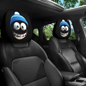 Cartoon Character Car Headrest Covers, Universal Fit for Cars & Trucks, Halloween Christmas Design, Set of 2 Seat Protectors, Car Seat Decorative