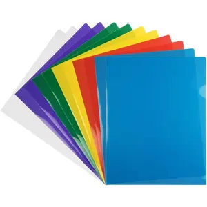 Plastic Sleeves Letter Size 9 x 11 1/2 Assorted Color Project Pockets 12 Page Protectors/Pack