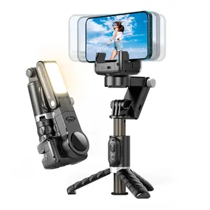 Selfie Q18 with 2D Gimbal and Tripod, Remote LED Light, Anti-Shake and Face Recognition for Perfect Photos, Smartphone Vlogging Kit, Selfie Accessories