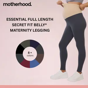 Essential Stretch Secret Fit Over the Belly Maternity Leggings - Ultra-Comfortable  Full-Length Design for Pregnancy Support