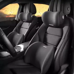 Head Restraint Car Neck & Lumbar Support Pillow Set – Soft Memory Foam Cushion, Adjustable Ergonomic Backrest, Relieve Neck/Back Pain, Perfect for Long-Distance Driving & Travel