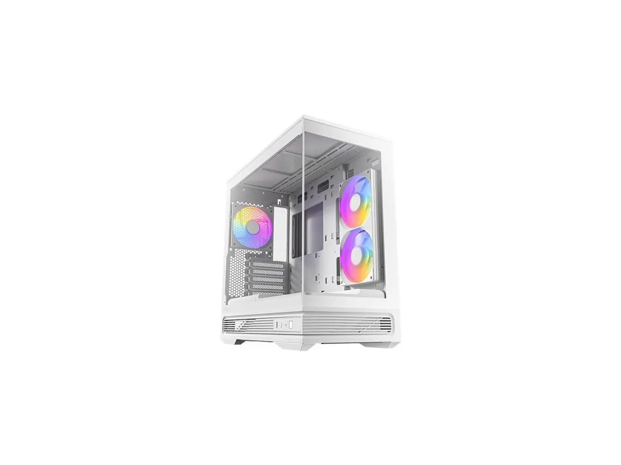 Antec C2M ARGB White, Compact MicroATX Case, Panoramic Tempered Glass, High Airflow, 3 PWM ARGB Fans Included, Support 360mm Radiator & 415mm GPU, Type-C 10Gbps, Tool-Free Design