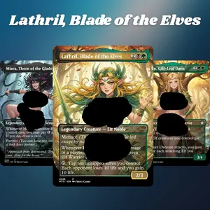 MTG Proxy 100+ Card Commander Deck Lathril, Blade of the Elves Elf Tribal Go-Wide Tokens & Life Drain Synergy Strategy Theme Ready to Play Magic Style Deck Perfect Gift for Collectors and Card Players