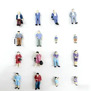 14-Piece 1:42 Miniature Dollhouse Set, 7 Male & Female Figures, Sandbox Model Kit, Micro Landscape Scene Layout, DIY 3D Model Accessories