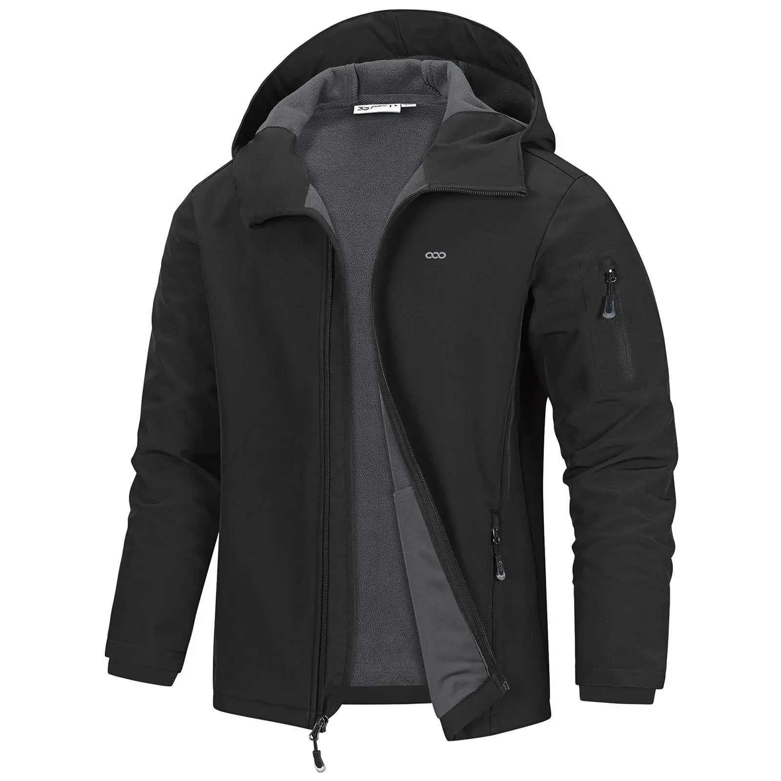 33,000ft Men's Hooded Softshell Jacket Waterproof Lightweight Insulated Windbreaker Fleece Lined Rain Shell Jacket