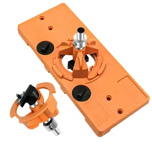 35mm Concealed Hinge Jig Kit, Woodworking Tool Drill Bit, Hinge Drilling Hole Router Jig, Hardware Template Guide Woodworking Tool