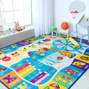 Baby Play Mat Kids Rug for Playroom, Floor Mat for Toddlers, Playtime Collection ABC, Numbers, Animals Educational  Area Rugs for Kids Room Classroom ( 5x7 Feet )