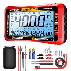 Digital Multimeter Tester,4000 Counts Voltage Tester,Auto-Ranging TRMS Volt Meter,Large LCD Ohm Meter Measures AC/DC Current,NCV,Voltage,Resistance, Diode,Continuity,Capacitance,Temperature(Red)