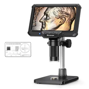 7 inch Professional Digital Microscope 1200X Soldering Microscope for Coins, Plants, PCB 16MP HD Electronics Microscope, PC View