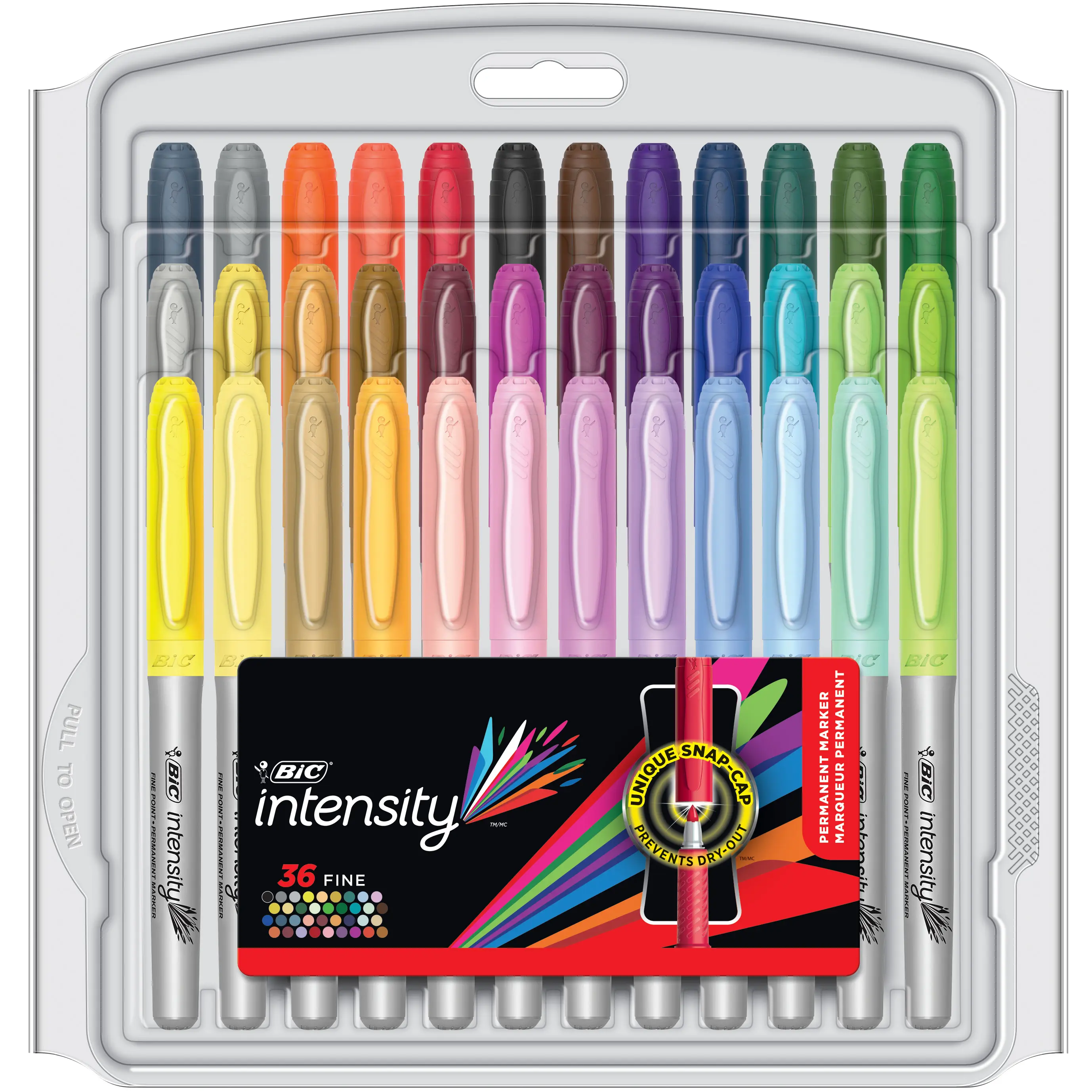 BIC Intensity Fashion Permanent Markers, Fine Point, Assorted Colors, Vibrant & Long-Lasting, 36-Count BIC Intensity Fashion Permanent Markers, Fine Point, Assorted Colors, Vibrant & Long-Lasting, 36-Count