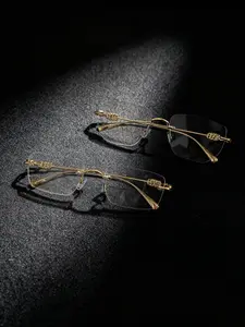 Frameless Blue Light Blocking Glasses, Lightweight Business Style, No Prescription Women's Eyeglasses, Simple Design, Comfortable Wear, Anti Blue Glasses, Lightweight Eyewear