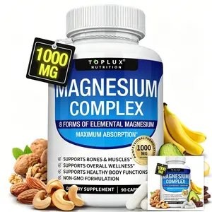 Complex 1000mg | 8 Essential Magnesium Blend Supplement | Promotes Relaxation, Sleep Support, Muscle Recovery & Overall Wellness | Dietary Supplement for Adults Toplux Magnesium