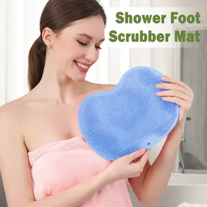 1 Count Wall Mounted Bath Massage Pad, Textured Surface for Foot and Back Exfoliation