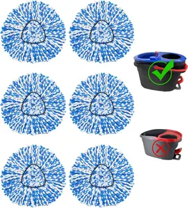 (Only fit 2-Tank System) 6 Pack Spin Mop Replace Head for O-Cedar RinseClean 2 Tank Mop System,Mop Head Refill Replacement for O-Cedar RinseClean 2 Tank System - Easy to Replace,100% Microfiber, All Hard-surfaced Floor Clean