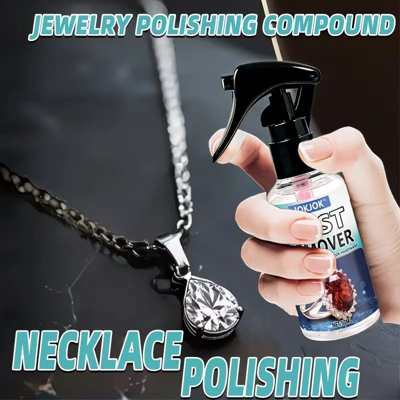 Jewelry Polishing Spray, Quick Shine Restorer, Efficient Cleaning for All Metals, Removes Oxidation in Minutes, Portable Travel Size, Cleaner Spray Bottle, Brand Jokjok