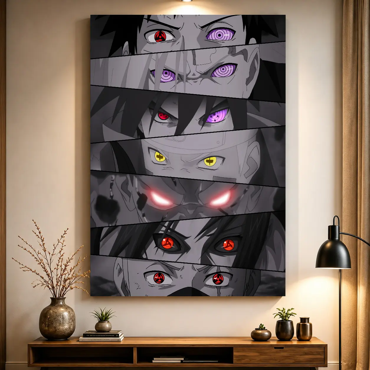Canvas Painting Print Poster, Unframed Classic Japanese Anime Eyes Artistic Art Print, Anime Design, Perfect Gift for Anime Fans, Ideal Wall Decoration for Bedroom, Living Room, Kitchen, Dorm Hallway, Modern Wall Art, Art Work For Wall Decor