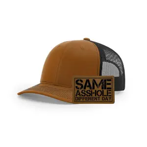 “Same As*hole Different Day” - Leather patch on SnapBack Cap Truckers - Unisex, Adjustable Snapback, Lightweight & Versatile, Classic Trucker Style classic color