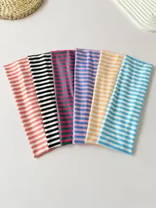 Women's Fashion Sports Hairbands Set, Multi-Color Striped Elements, Suitable for Gym Running Yoga, Sweat Absorbing Headbands, Casual Hair Accessories, Elastic Headbands, Sweat Wicking Headband