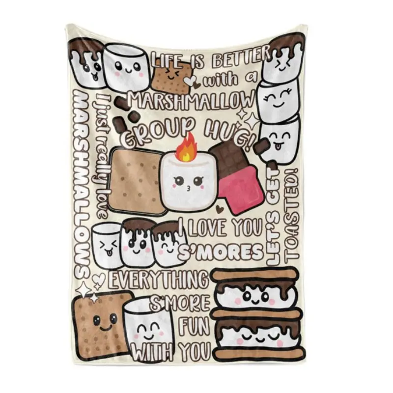 1PC Gifts for men and women, marshmallow blankets, themed birthday and Christmas gifts, suitable for all seasons