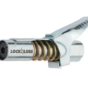 LockNLube Grease Coupler - 1/8" NPT for Grease Guns, Rated 10,000 PSI, Rebuildable Tool with Spare Repair Kit, Locks on Zerk Fittings