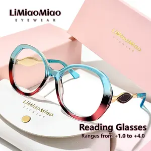 Large Oval Reading Glasses for Men and Women, Vintage Clear Transparent Computer Readers, Magnification +1.0 to +4.0, Includes Case and Cloth