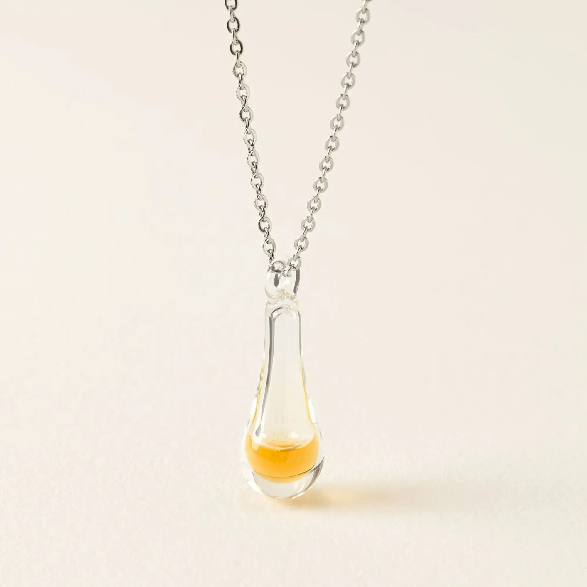 Honeybee Tribute Necklace, Artistic Handblown Glass Pendant with Real Honey on a 20" Stainless Steel Chain, Handmade Gift, Handmade Gifts, Artistic Necklaces