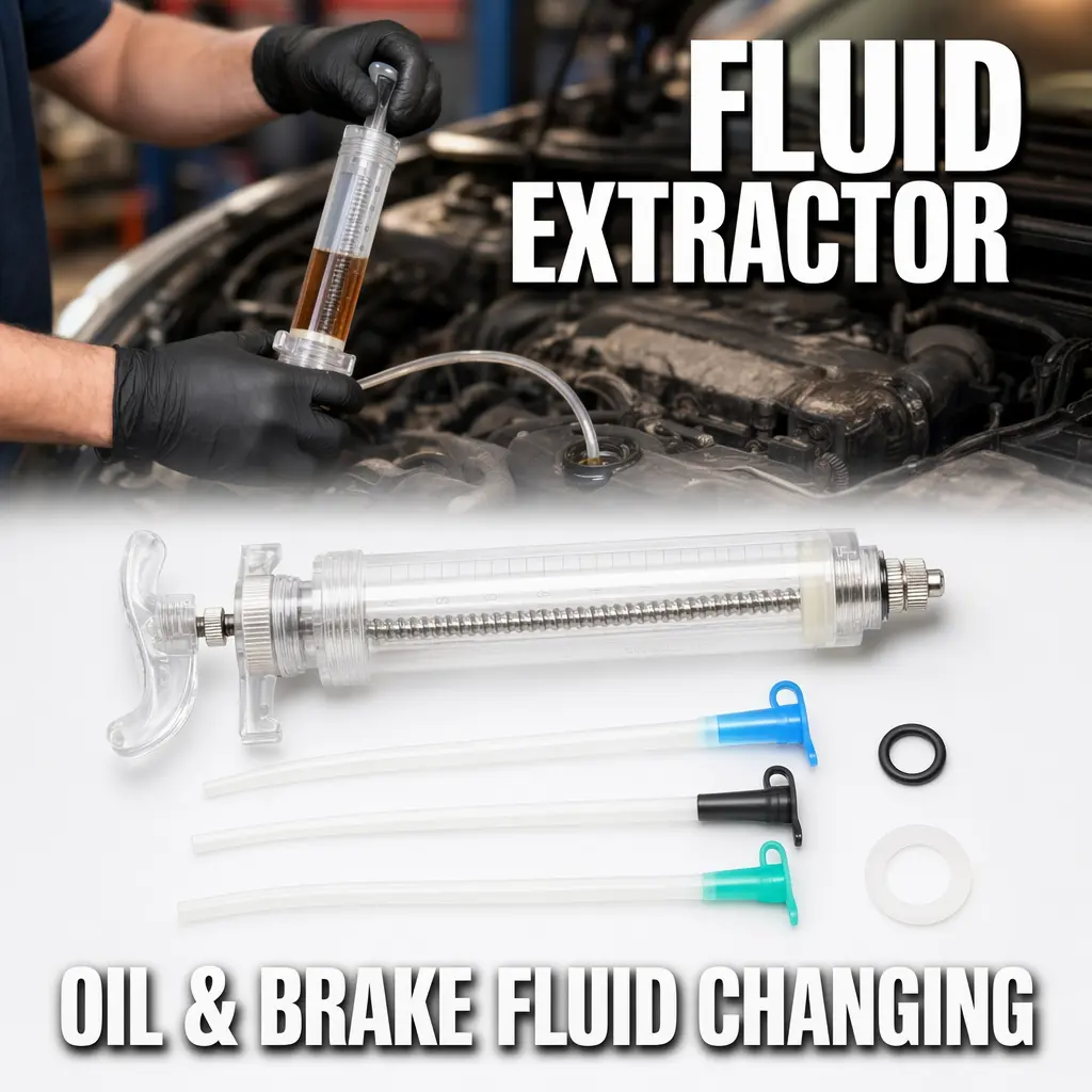 Fluid Extractor Syringe Pump Kit with 3 Flexible Hoses, Brake Bleeder & Liquid Transfer Tool for Car Motorcycle, Change Brake Fluid Engine Oil Transmission Fluid, Auto Mechanic Repair Tool