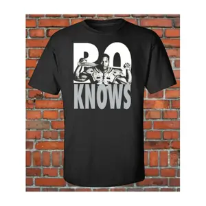 Cotton Golf Gift T-Shirt For Men and Women Bo Knows Raiders Player Silhouette & "BO" Design Print for Men Women Couple Fashion T-Shirt, Street Short Sleeve Cotton T-Shirt -Ultra-Soft, Breathable, Moisture-Wicking, Crew Neck, Casual Summer Tee, S-XXXL