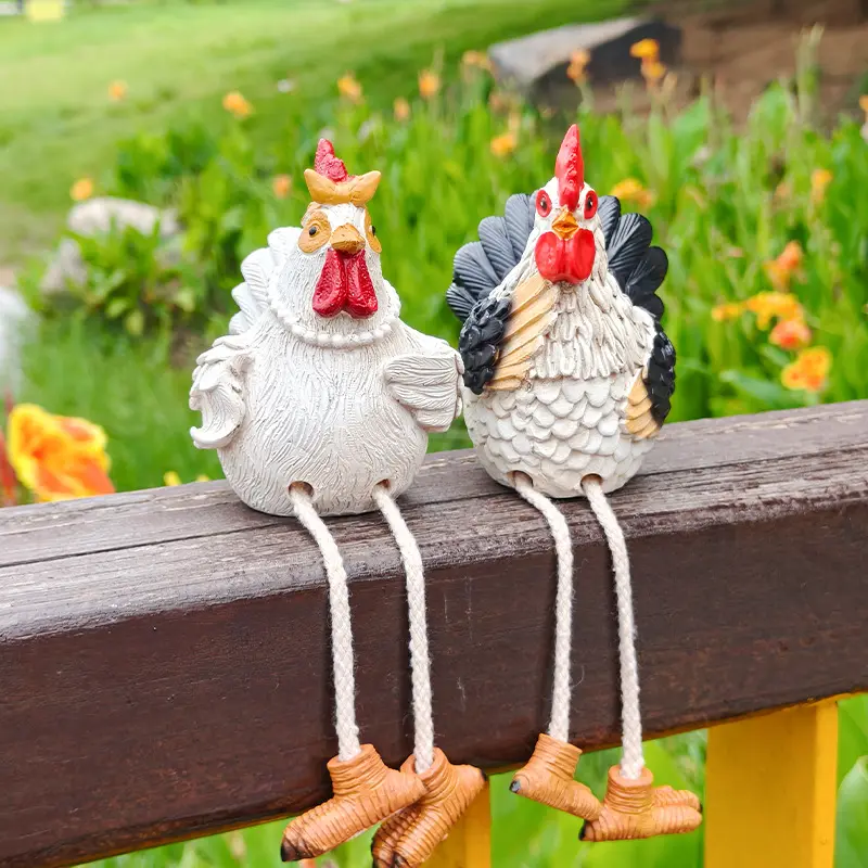 Resin Rooster & Hen Animal Figurine - Garden Statues & Sculptures, Craft Item for Creativity, Easy to Place, Express Creativity, Perfect Outdoor Spaces for Lawns, Balconies, Decor Accessories, Yard Art