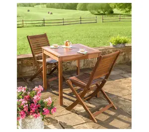 Evergreen Eucalyptus Wood Outdoor Square BistroTable