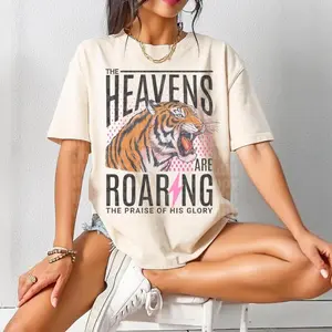 Roaring Heavens T Shirt Featuring Bible Verse Religious Christian 80s Faith 90s Aesthetic Clothing