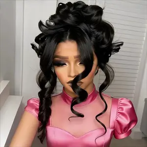 360 Lace Front Wigs Human Hair Density Hidden Strap Body Wave 360 HD Full Lace Frontal Wigs for Women 180% Drawstring Wig Human Hair Pre Plucked Glueless Human Hair Wigs with Baby Hair Natural Black Color