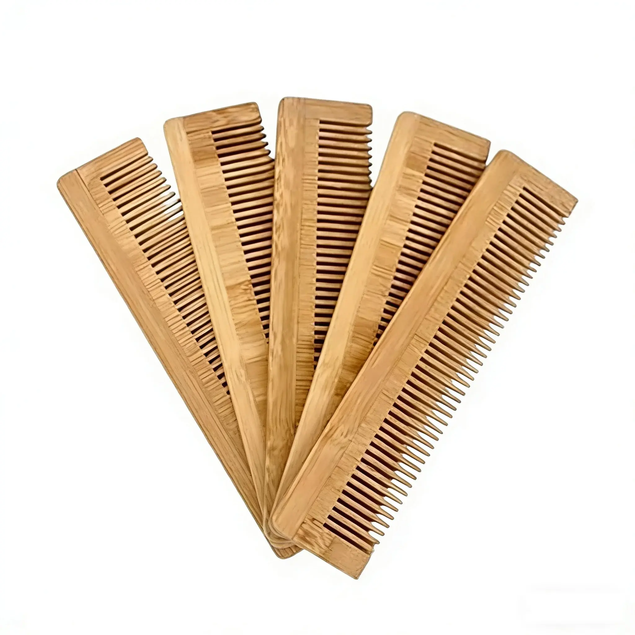 5 of Set Bamboo Comb Wood Pocket Beard Comb,100% Natural Wooden Combs for Beard,Hair, Mustache,Men&Women,Travel-Friendly NONE
