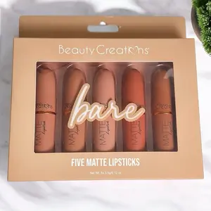 "Bare" five-piece matte lipstick set x Beauty Creations