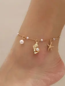 Bohemian Starfish Conch Shell Anklet, Perfect Gift for Women, Ideal for Beach Vacation Wear, Stylish and Unique Jewelry Accessory, Summer Jewelry